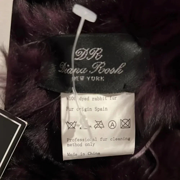 Diana Rosh Natural dyed Rabbit fur scarf - Picture 9 of 11